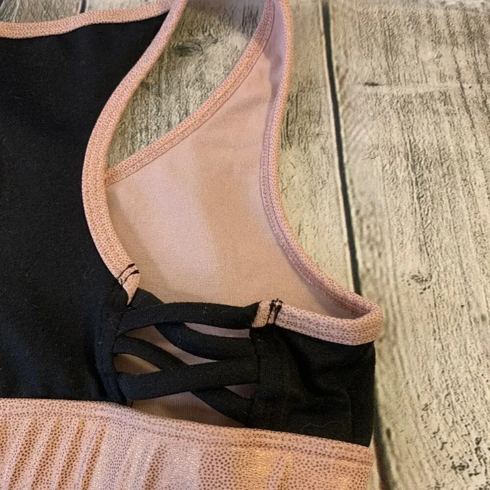 JUSTICE ACTIVE Girl’s Black/Pink Sports Bra / Size: 28
